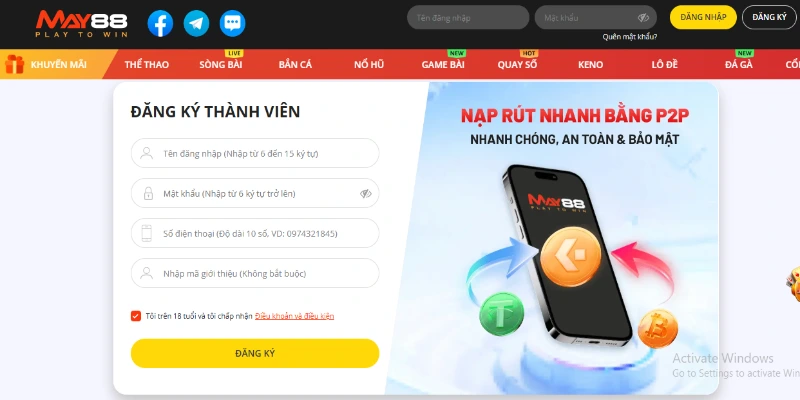 Giao diện đăng ký May88 – Thao tác nhanh, đơn giản và bảo mật Giao diện đăng ký May88 – Thao tác nhanh, đơn giản và bảo mật