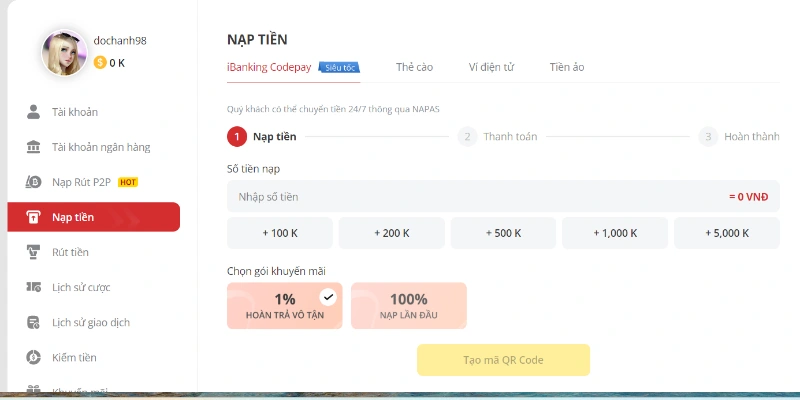 Việc nạp tiền May88 là một bước cần thiết quan trọng